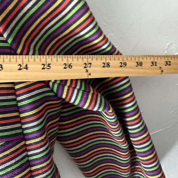 Talbots Blazer Womens 22WP Striped Two Button Lined Cotton Blend Jacket Plus Siz - Picture 8 of 12